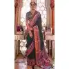 Black Silk Resham Work Party Wear Plus Size Saree - 11274200038