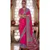 Rani Pink Silk Resham Work Party Wear Plus Size Saree - 11274200039