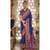 Navy Blue Silk Resham Work Party Wear Plus Size Saree - 11274200040
