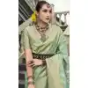 Viscose Silk Weaving Work Party Wear Plus Size Saree In Mint Green - 11275200044