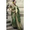 Viscose Silk Weaving Work Party Wear Plus Size Saree In Dark Green - 11275200046