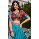 Dola Silk Printed Traditional Wear Lehenga Choli In Firozi Blue - 11280200061