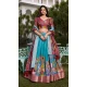 Dola Silk Printed Traditional Wear Lehenga Choli In Firozi Blue - 11280200061