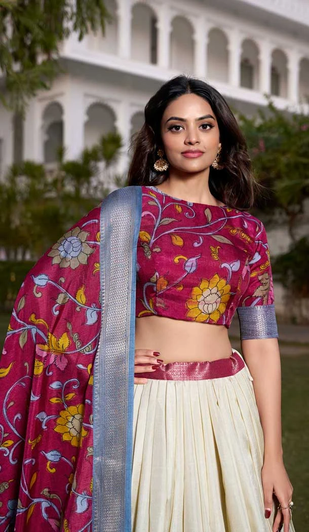 Dola Silk Printed Traditional Wear Lehenga Choli In White - 11280200063