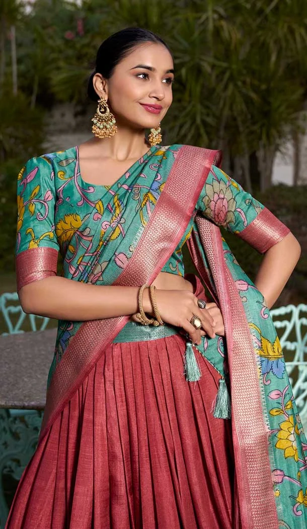 Dola Silk Printed Traditional Wear Lehenga Choli In Maroon - 11280200064