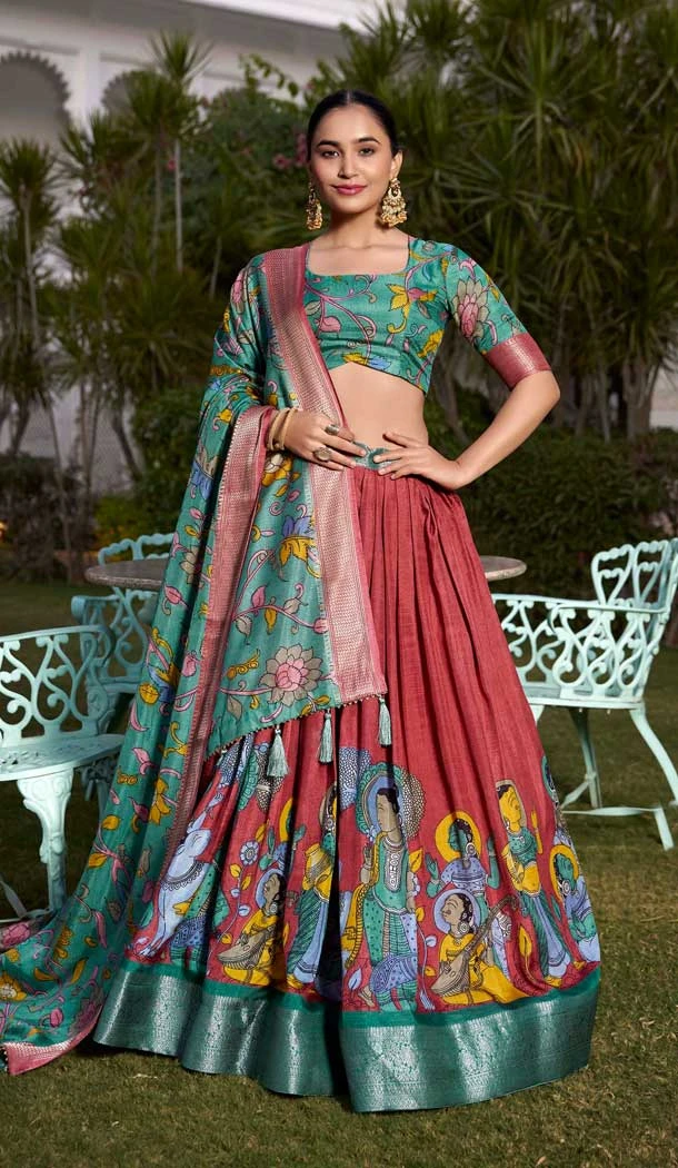 Dola Silk Printed Traditional Wear Lehenga Choli In Maroon - 11280200064