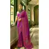 Purple Banarasi Silk Weaving Work Traditional Wear Plus Size Saree - 11240199852