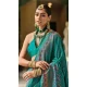 Firozi Blue Banarasi Silk Weaving Work Traditional Wear Saree - 11240199857