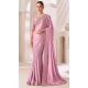 Pink Satin Chiffon Resham Work Party Wear Saree - 11243199873