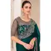 Morpeach Georgette Chiffon Sequins Work Party Wear Plus Size Saree - 11244199880