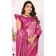 Pink Banarasi Silk Zari Work Party Wear Saree - 11255199923