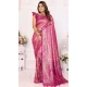 Pink Banarasi Silk Zari Work Party Wear Saree - 11255199923