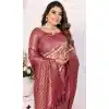 Banarasi Silk Woven Work Party Wear Plus Size Saree In Purple - 11256199929