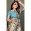 Cream Viscose Silk Zari Weaving Work Party Wear Plus Size Saree - 11259199944