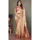 Viscose Silk Zari Weaving Work Party Wear Designer Saree In Cream - 11259199946