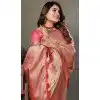 Designer Viscose Silk Zari Weaving Work Party Wear Plus Size Saree In Cream - 11259199947