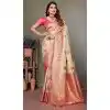 Designer Viscose Silk Zari Weaving Work Party Wear Plus Size Saree In Cream - 11259199947