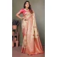 Designer Viscose Silk Zari Weaving Work Party Wear Saree In Cream - 11259199947