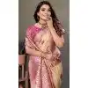 Cream Weaving Work Viscose Silk Zari Party Wear Plus Size Saree  - 11259199948