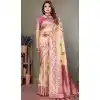 Cream Weaving Work Viscose Silk Zari Party Wear Plus Size Saree  - 11259199948