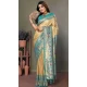 Beige Banarasi Tissue Silk Zari Work Party Wear Saree - 11260199949