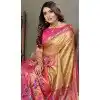 Cream Banarasi Tissue Silk Zari Work Party Wear Plus Size Saree - 11260199950
