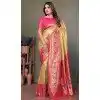 Cream Banarasi Tissue Silk Zari Work Party Wear Plus Size Saree - 11260199950