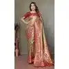 Dark Olive Green Banarasi Tissue Silk Zari Work Party Wear Plus Size Saree - 11260199951