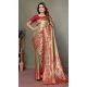 Dark Olive Green Banarasi Tissue Silk Zari Work Party Wear Saree - 11260199951