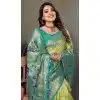 Light Green Banarasi Tissue Silk Zari Work Party Wear Plus Size Saree - 11260199955