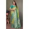Light Green Banarasi Tissue Silk Zari Work Party Wear Plus Size Saree - 11260199955