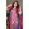 Purple Banarasi Tissue Silk Zari Work Party Wear Plus Size Saree - 11260199956