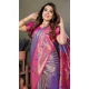 Purple Banarasi Tissue Silk Zari Work Party Wear Saree - 11260199956
