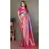 Purple Banarasi Tissue Silk Zari Work Party Wear Plus Size Saree - 11260199956