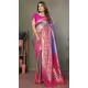 Purple Banarasi Tissue Silk Zari Work Party Wear Saree - 11260199956