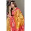 Yellow Banarasi Tissue Silk Zari Work Party Wear Plus Size Saree - 11260199957