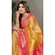 Yellow Banarasi Tissue Silk Zari Work Party Wear Saree - 11260199957
