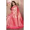 Banarasi Silk Woven Work Traditional Wear Plus Size Saree In Peach - 11261199959