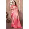 Banarasi Silk Woven Work Traditional Wear Plus Size Saree In Peach - 11261199959