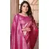 Banarasi Silk Woven Work Traditional Wear Plus Size Saree In Purple - 11261199960