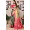 Banarasi Silk Woven Work Party Wear Plus Size Saree In Dark Olive Green - 11264199976