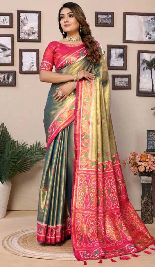 Banarasi Silk Woven Work Party Wear Saree In Dark Olive Green - 11264199976 Banarasi Silk Woven Work Party Wear Saree In Dark Olive Green - 11264199976
