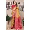 Banarasi Silk Woven Work Party Wear Plus Size Saree In Light Mustard - 11264199979