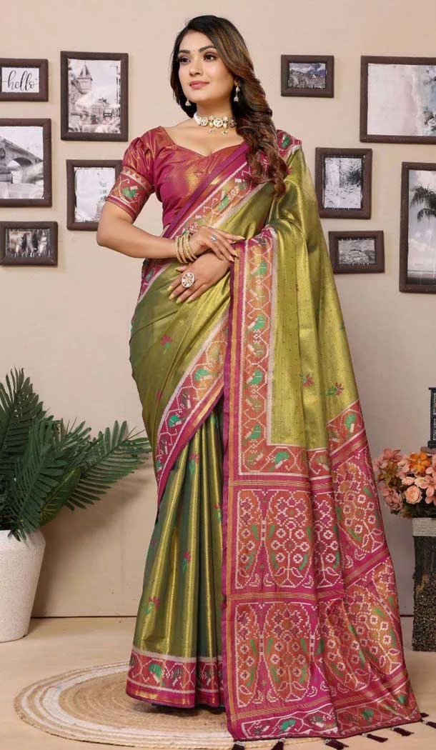 Banarasi Silk Woven Work Party Wear Saree In Mehendi Green - 11264199980 Banarasi Silk Woven Work Party Wear Saree In Mehendi Green - 11264199980