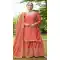 Orange Chinon Embroidery Work Party Wear Sharara Suit - 11360200436