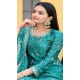 Rama Green Chinon Embroidery Work Party Wear Sharara Suit - 11360200439