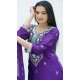 Chinon Embroidery Work Party Wear Sharara Suit In Purple - 11360200440