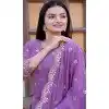 Lavender Fox Georgette Embroidery Work Party Wear Plus Size Sharara Suit - 11360200441
