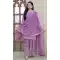 Lavender Fox Georgette Embroidery Work Party Wear Sharara Suit - 11360200441
