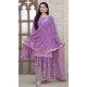 Lavender Fox Georgette Embroidery Work Party Wear Sharara Suit - 11360200441 Lavender Fox Georgette Embroidery Work Party Wear Sharara Suit - 11360200441